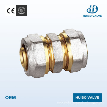 Straight Channel Double Thread Brass Fitting Used for Valve